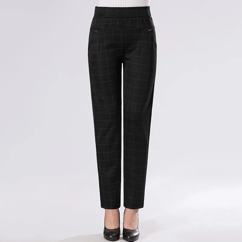 Женские шаровары с высокой талией повседневные Летние черные брюки-карандаш