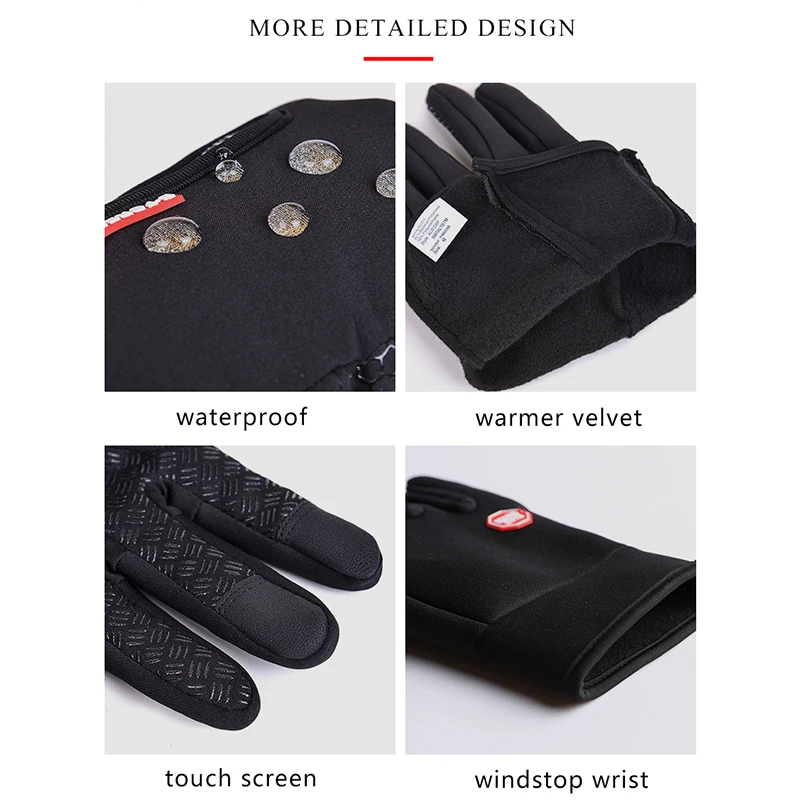 Зимние уличные спортивные перчатки для бега теплые сенсорных экранов спортзала