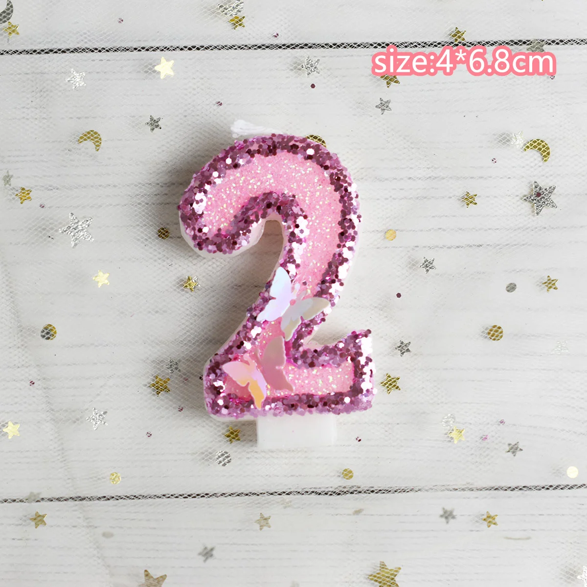 Свадебная Принцесса Бабочка Свеча Торт Топпер Украшение Number0-9 Десертное