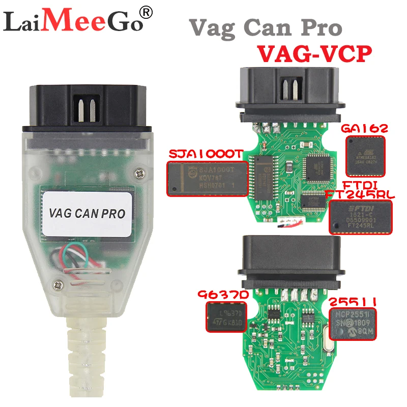 VAG CAN PRO V5.5.1 с чипом FTDI FT245RL VCP OBD2 Диагностический интерфейс USB-кабель поддержкой Can