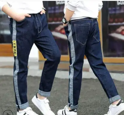 1972 thin jeans Г. Весенние детские джинсы для мальчиков однотонные тонкие джинсы для маленьких мальчиков, повседневные джинсы для больших мальчиков длинные брюки - Цвет: 1972 thin jeans