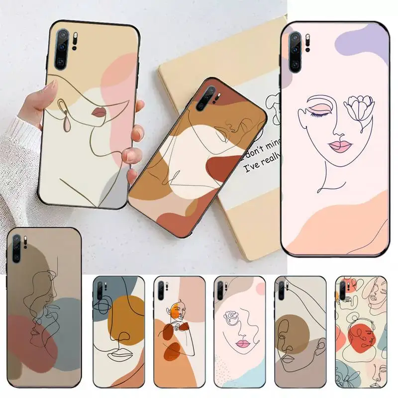 

Lines face colorful pattern Phone Case For Huawei honor Mate 10 20 30 40 i 9 8 pro x Lite P smart 2019 nova 5t