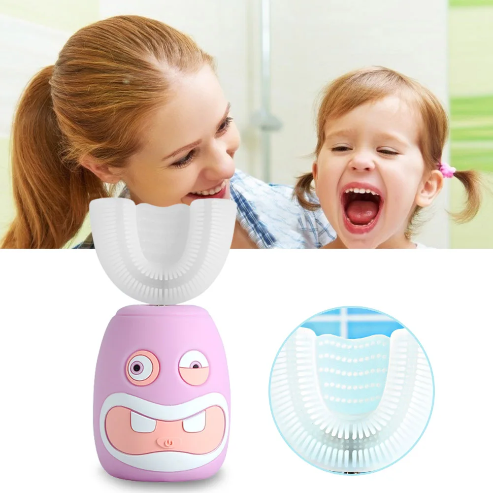 

New Children Electric Toothbrush Kids Sonic Brush Teeth Child Kid Automatic U-shaped Cartoon Pattern Toothbrush Oral Cleaning
