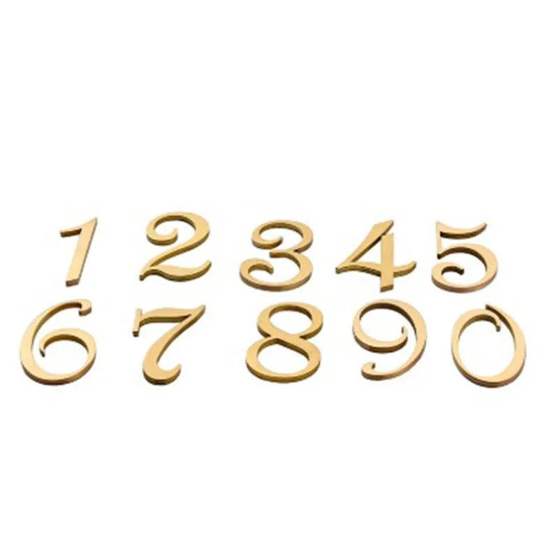 Латунный номер для дома 0 9 Номера офиса гостиницы комнаты ярлык адрес ворота