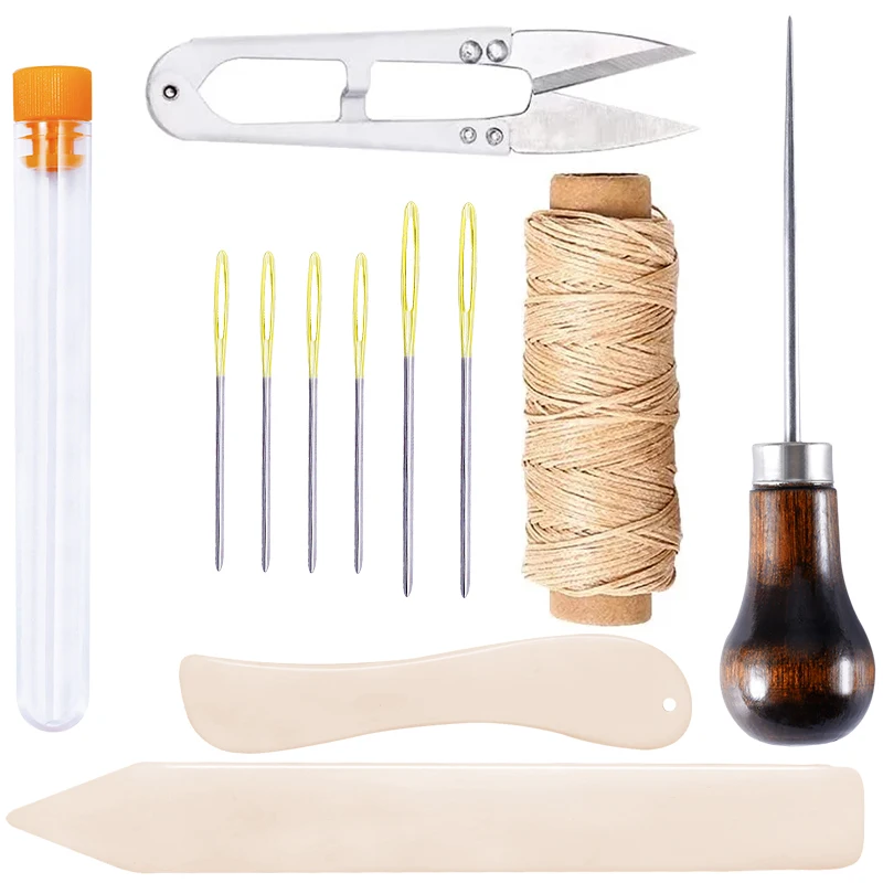 Imzay 12 шт. набор инструментов для переплетения инструмент шитья Awl вощеная нить