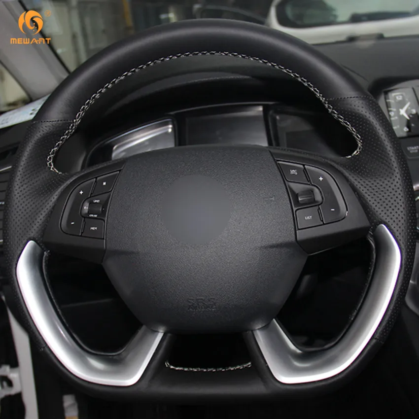 MEWANT черная искусственная кожа Чехол рулевого колеса автомобиля для Citroen DS5 DS 5 DS4S 4S