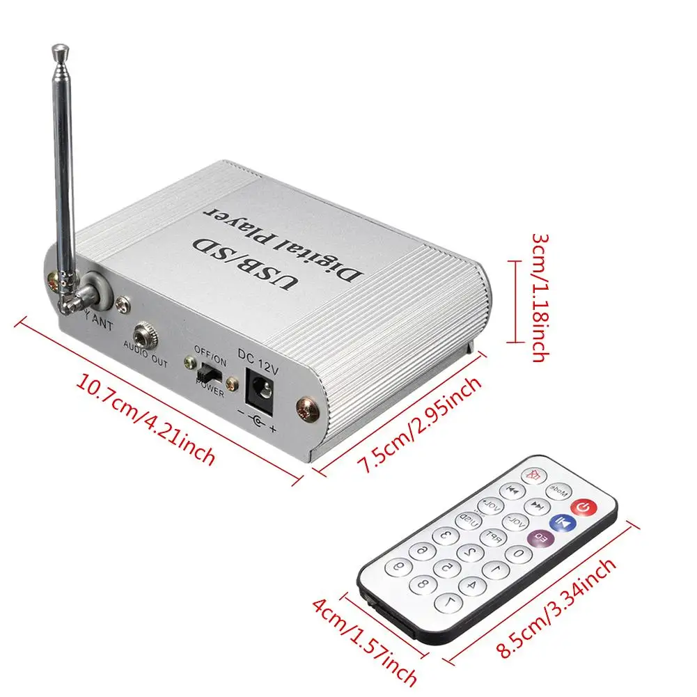 Автомобильный мини MP3 12 в USB SD MMC U диск цифровой плеер FM радио дистанционное