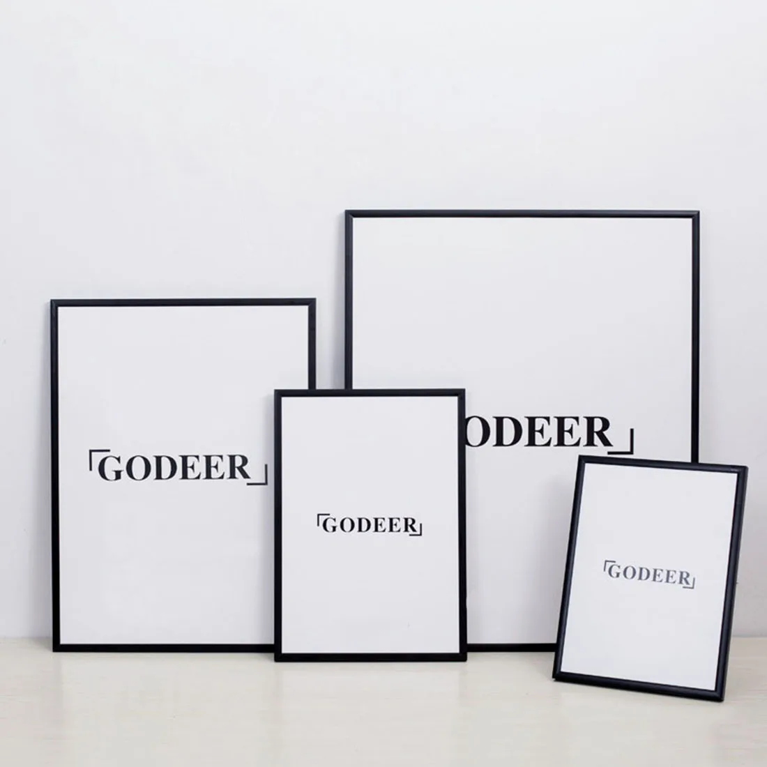 Настенная рамка для фотографий пластиковая стеклянная Металлическая черная