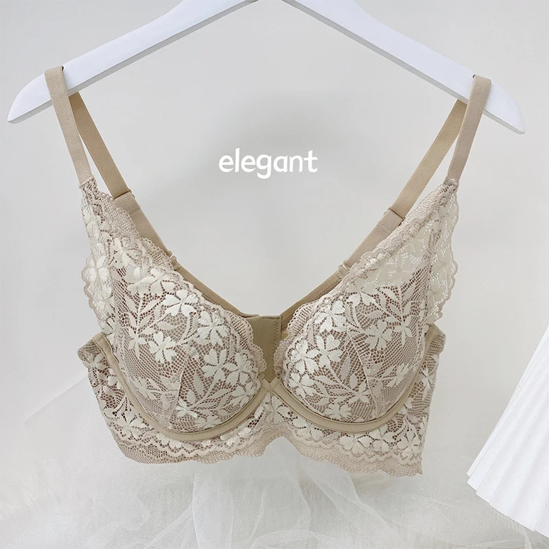 

New spring and summer adjustment small breast gather underwear ladies bra without underwire lace bra
