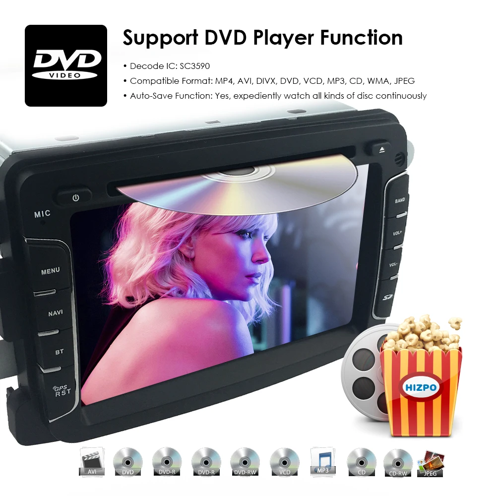 Hizpo емкостный экран gps Навигатор Радио для Dacia Renault Duster Logan Sandero автомобильный DVD центральный Кассетный плеер