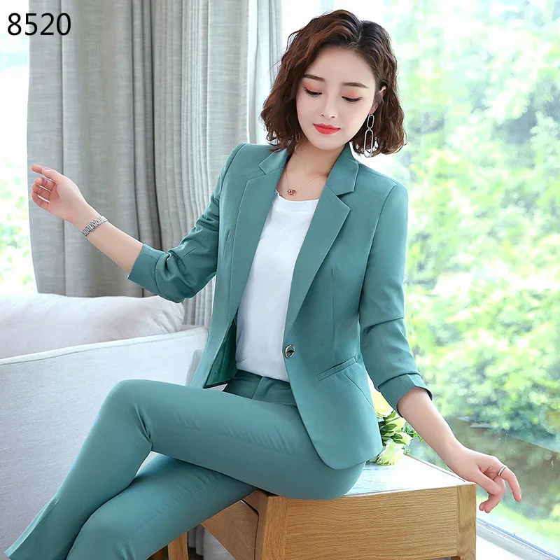 Женский офисный Блейзер пиджак комплект из двух предметов модные брючные