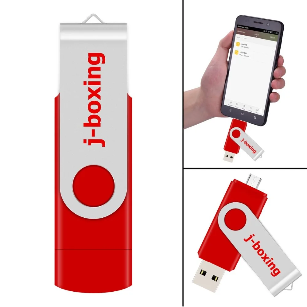 J-boxing красный OTG 16 Гб USB флеш-карта памяти двойной порт Флешка 16 Гб Micro USB флеш-накопители для samsung huawei Xiaomi LG планшет