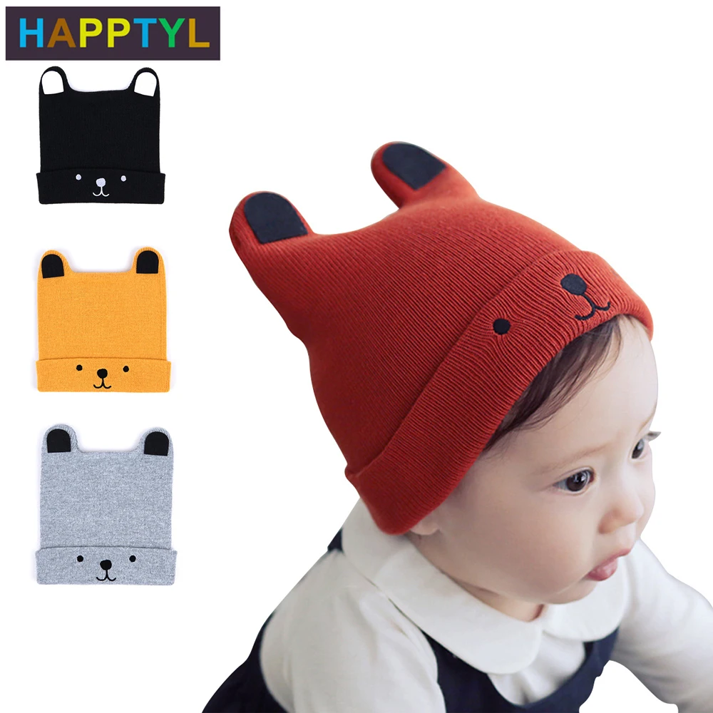

HAPPTYL 1Pcs Winter Kids Warm Cap Hats Knitted Cute Cartoon Dog Beanie for Autumn Winter