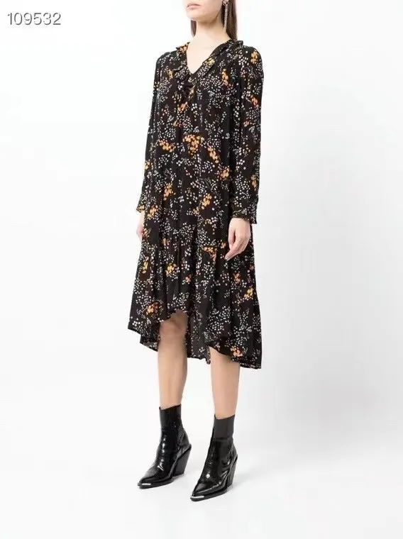 Женское платье новинка маленький желтый цветочный воротник темпераментное