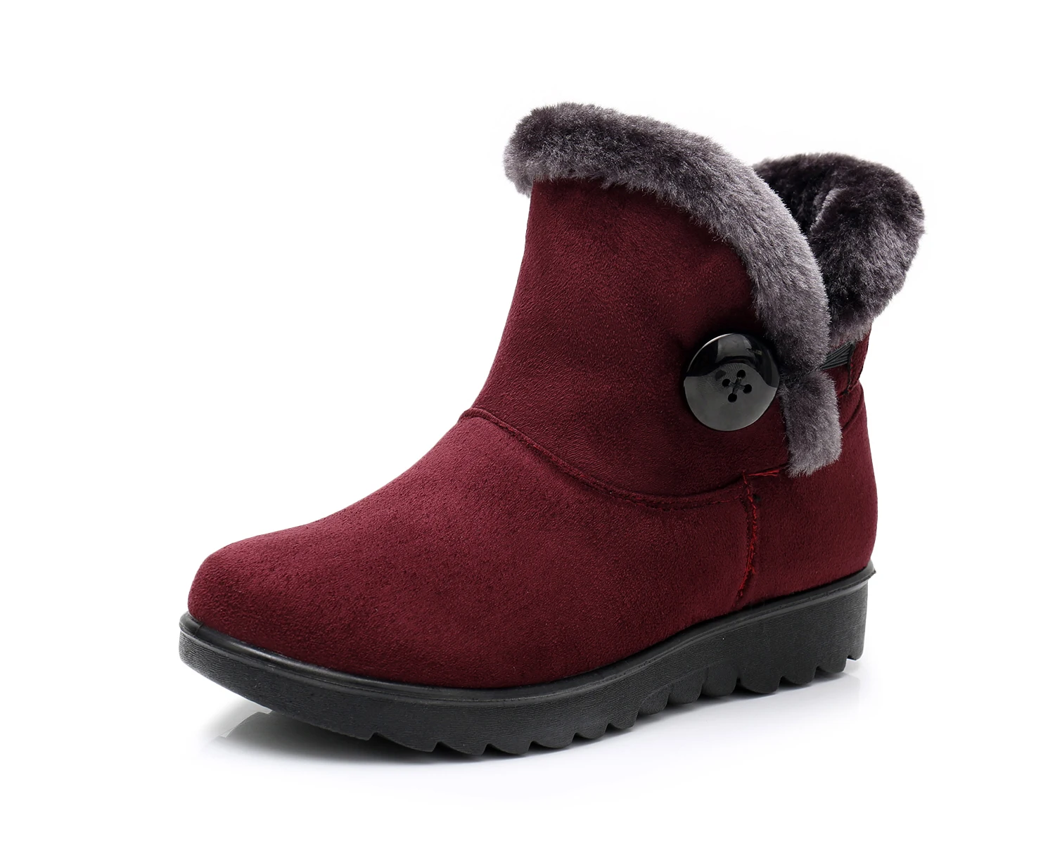 st481 wine red Зимние сапоги женские зимние теплые меховые женские модные ботильоны на платформе с пряжкой удобная повседневная женская обувь; большие размеры; st480 - Цвет: st481 wine red