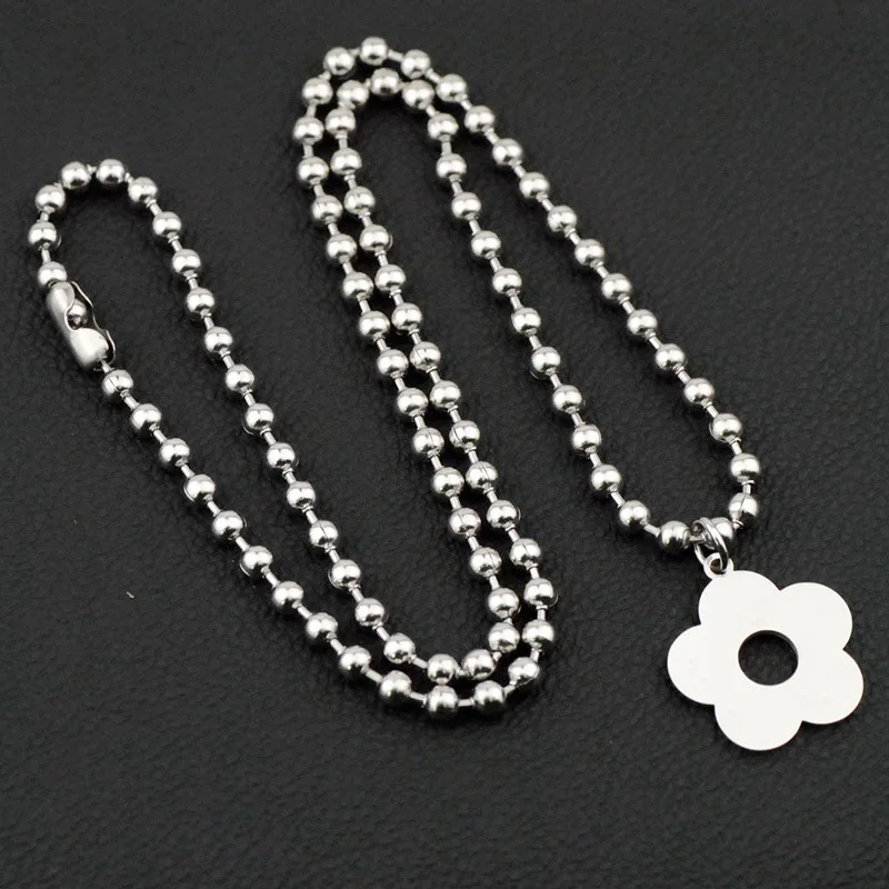 big flower necklace Милое каваи цветок женское колье-подвеска сладкий корейский Harajuku ожерелье Панк Хип Hp рок крутой девушки из нержавеющей стали ожерелье - Окраска металла: big flower necklace