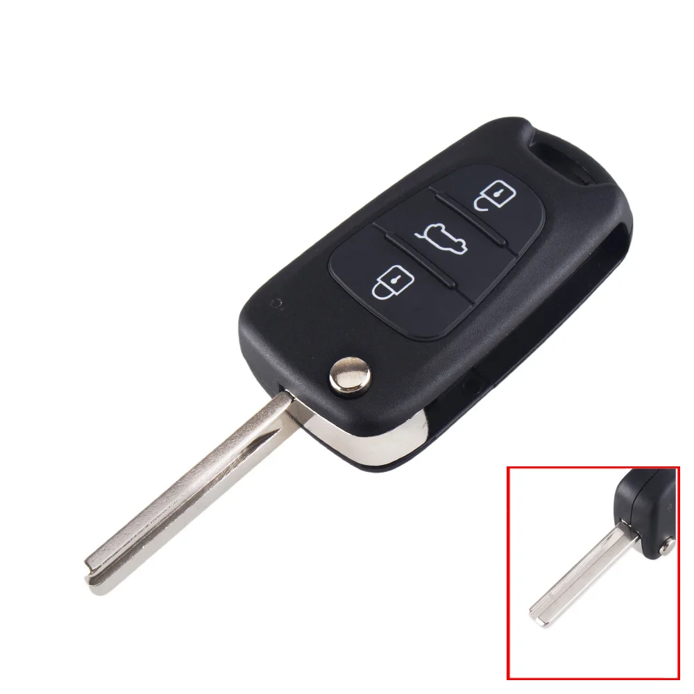 

KEYYOU 10x для HYUNDAI I30 IX35 Avante для Kia K2 K5 Sportage Picanto Rio Cerato Ceed Soul откидная оболочка ключа дистанционного управления 3 кнопки
