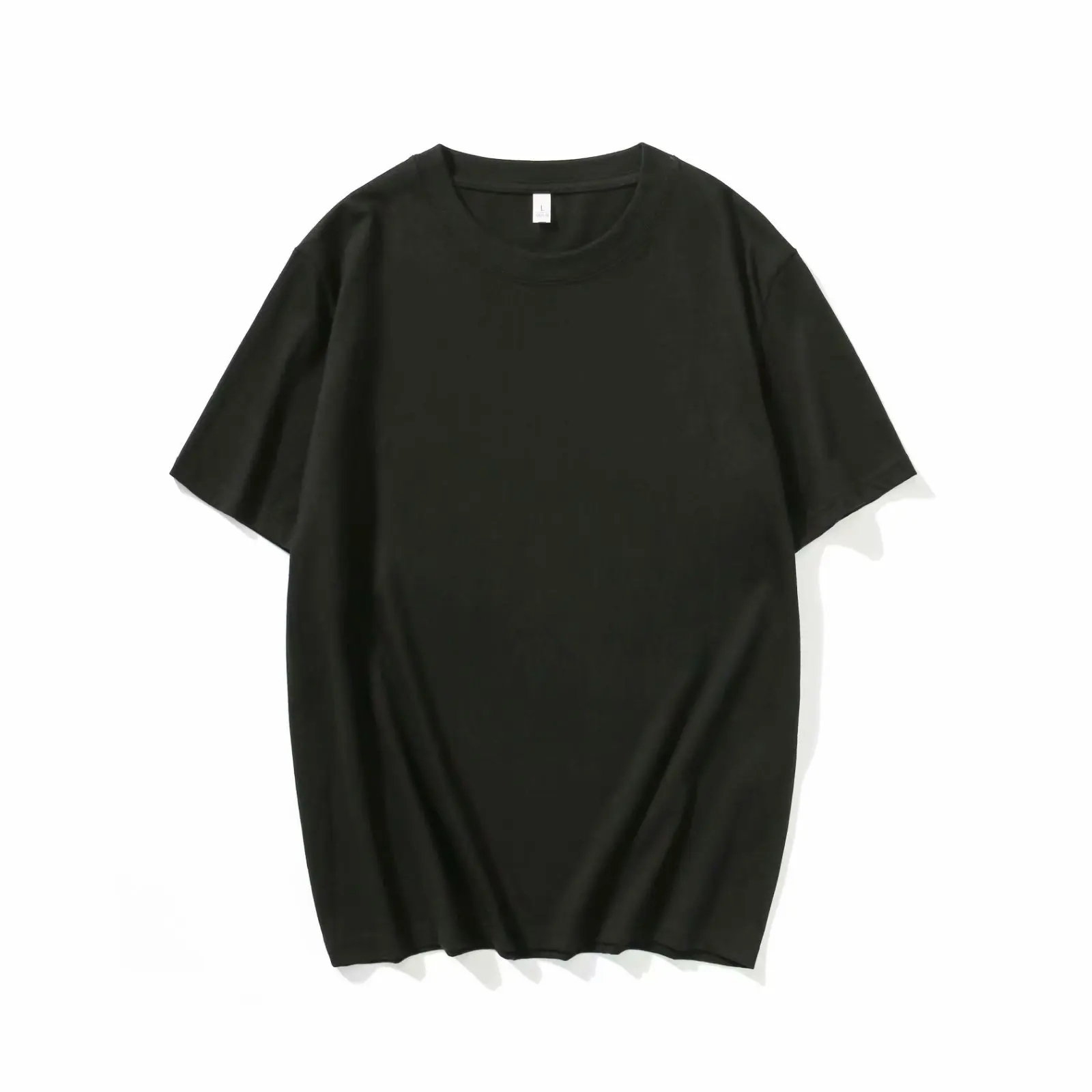 

2021 summer new men's pure color short-sleeved T-shirt men's casual round neck mulberry silk cotton bottoming shirt for men