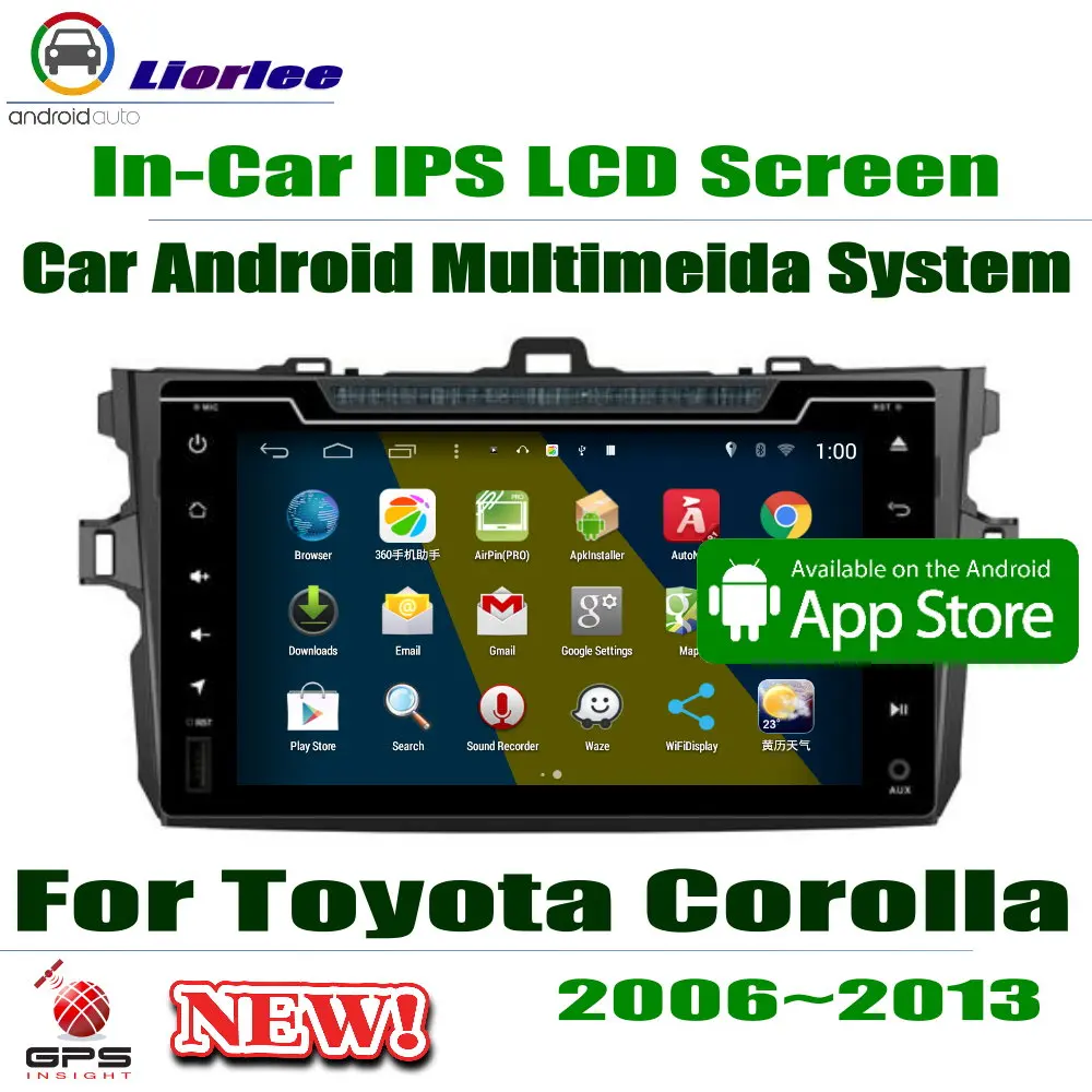 Автомобильный плеер для Toyota Corolla (E140) Sedan 2006-2013 GPS-навигация Android 8 Core A53 процессор