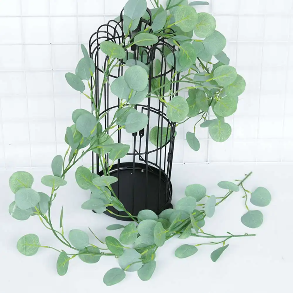 

2PCS Simulation Plant Money Leaf Decoration Plastic Silk Flower Plant Leaf 210cm