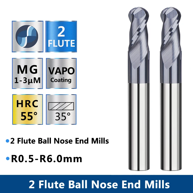 5MM SILMAX BALLNOSE L/S CARBIDE BALINIT XTREME COATED 2 FLUTE MILLING CUTTER 