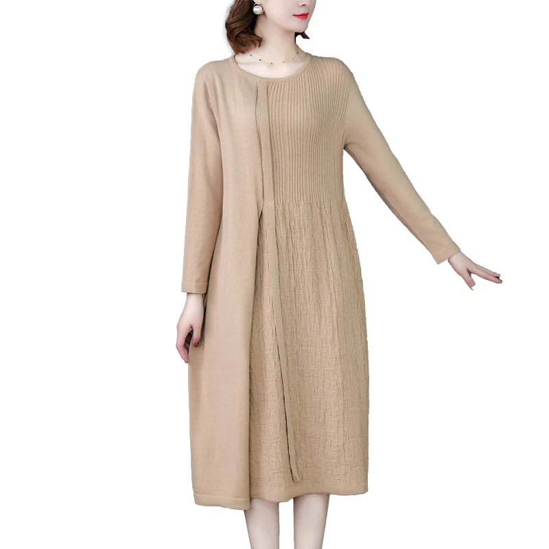 Брендовое женское платье на осень и зиму кашемировый свитер с длинным рукавом