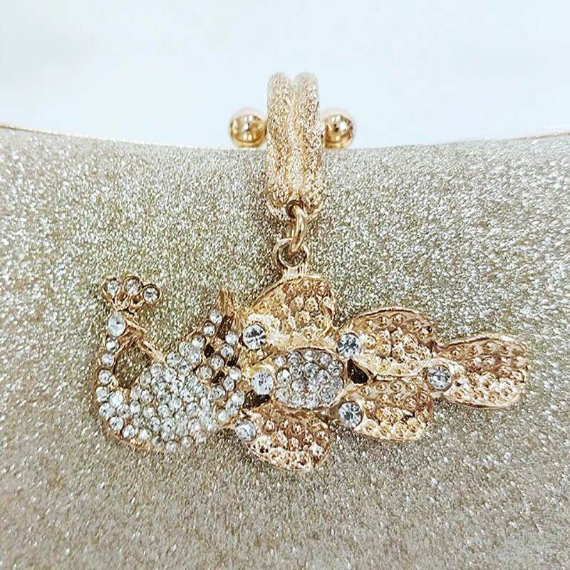 Diamond crown buckle evening new magic color square ladies bag PU small square bag