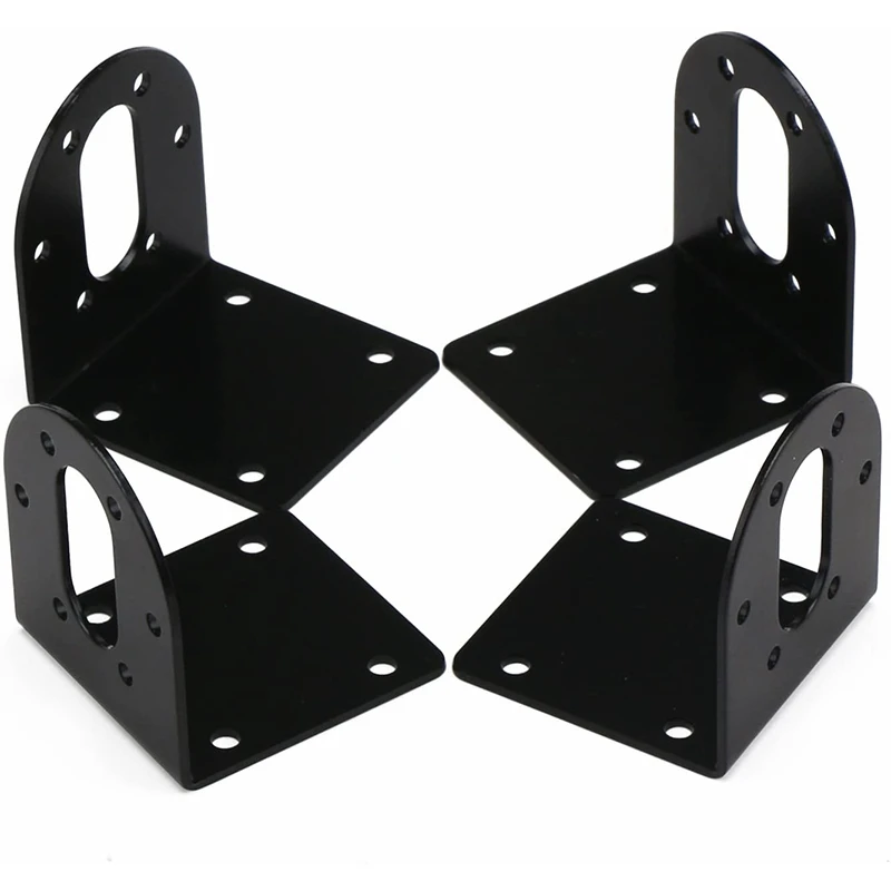 4 шт. черный 37 мм DC зубчатые двигатели Монтажный кронштейн железный