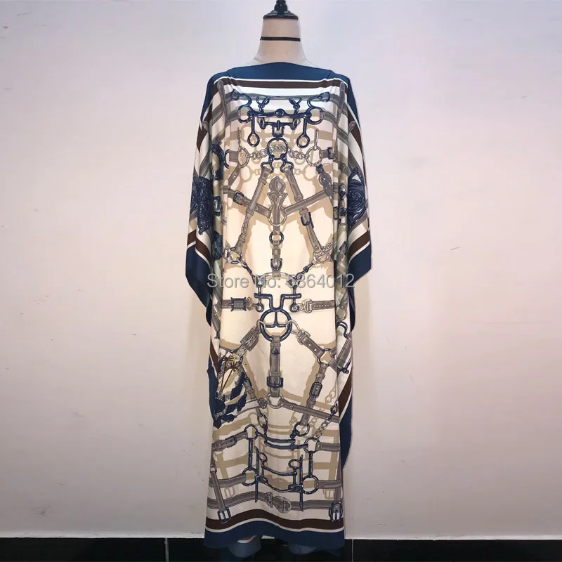 African Dashiki Dress Print Bohemia Silk Scarf Hijab Loose Elegant Muslim Abaya Bazin Robe Gowns Broder Riche Sexy Lady Party