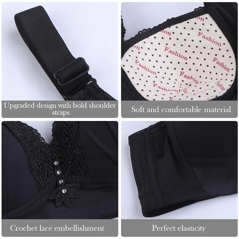 

WENYUJH Bras For Women Plus Size Wire Free Thin Soft Wireless Bralette Unpadded Push Up Fashion Underwear Adjustable Bra New