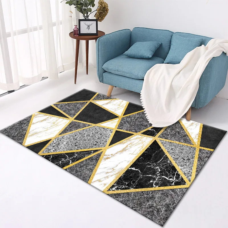 

Geometric Carpet for Living Room Anti-slip Pattern Print Indoor Area Rugs Home Floor Mat Bedroom Bedside Bay Window Sofa Carpets