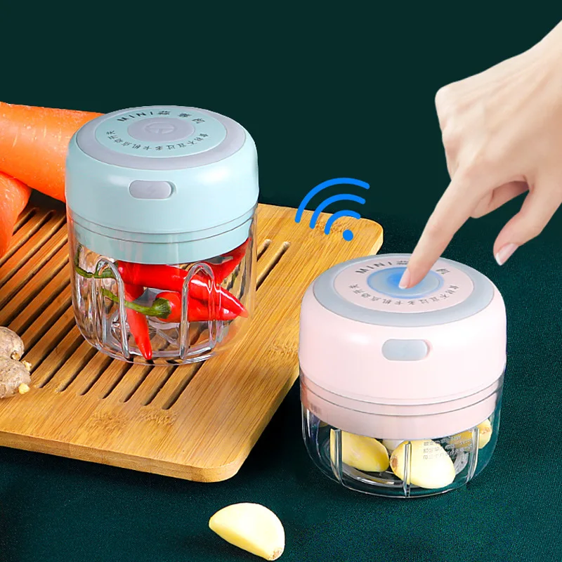 electric food mini garlic press gadget vegetable cutter kitchen chopper for accessories tools organizer ginger crushed chili free global shipping