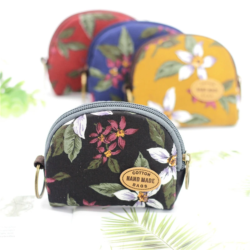 

Fashion Cotton Wallet Women Ladies Retro Vintage Flower Small Wallet Hasp Purse Clutch Bag Printed Wallet For Girl Purses