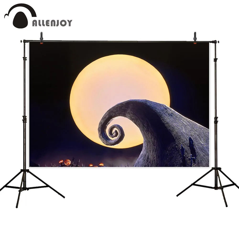Allenjoy Кошмар перед Рождеством фоны Хэллоуин Луна тыквы ужас вечерние праздничные