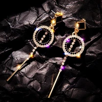 silver needle circle earrings han edition asymmetric long tassel earrings south korea wholesale fashion stud earrings
