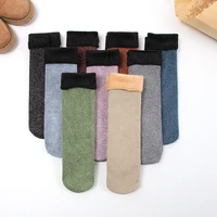 9pairsset autumn and winter new plush and thickened snow socks fashion warm female socks floor socks wholesale high quality