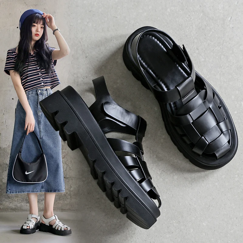 

Designer Sandals Platform Heel Sandals Women 2021 Summer Fashion Outdoor Beach Casual Sports Breathable Female Shoes Black New