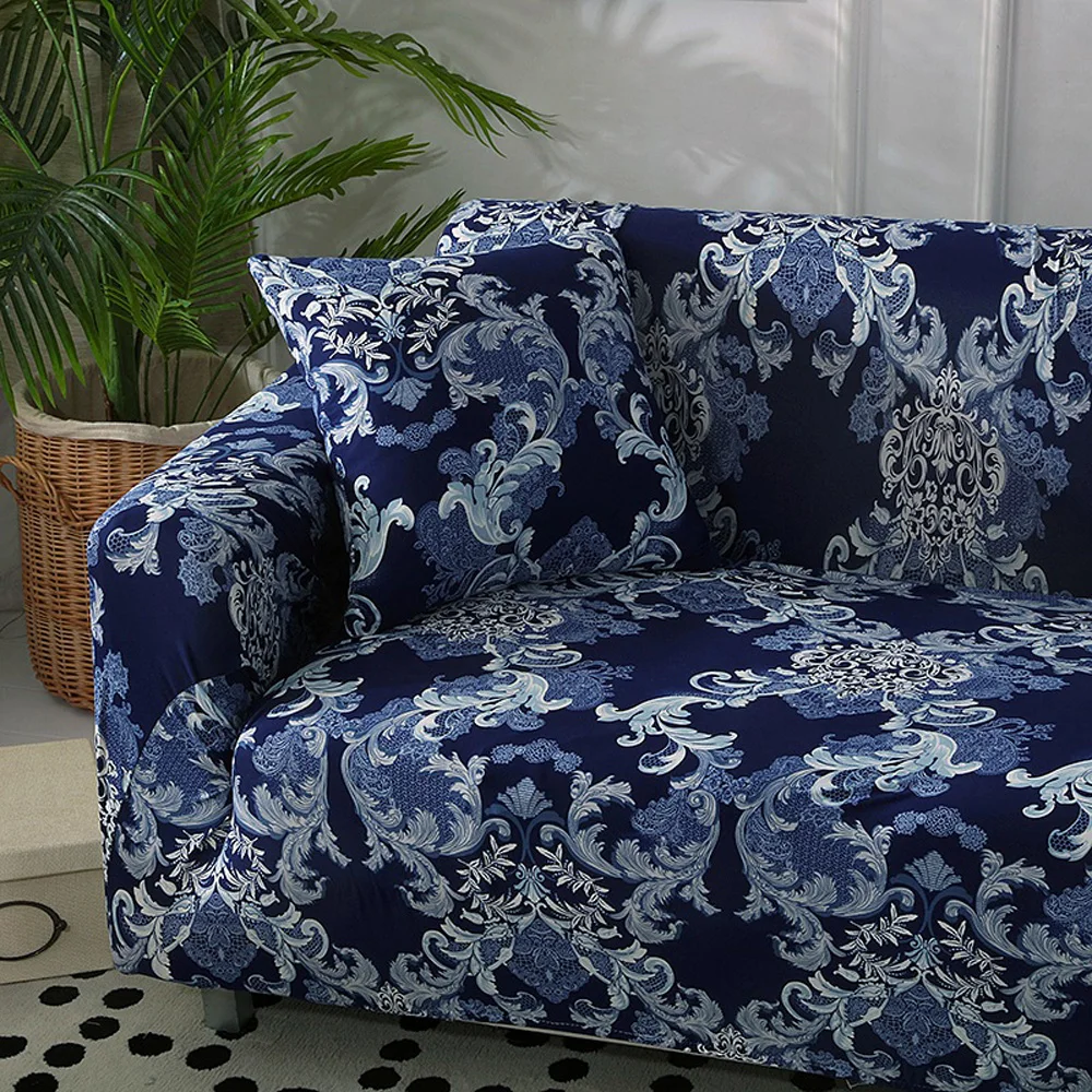 

Blue Floral Sofa Cover Fashion Slipcover Sofa Couch Cover Blue Color Chair Protector Armchair Cover Single/Two/Three seat