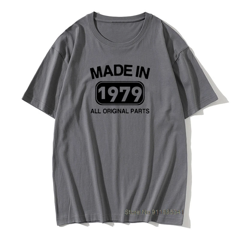 

Made In 1979 Birthday Men T Shirt 42 Years Present Graphic VIntage Cotton TShirts PrInt Tops Tees Father's Day Husband gift