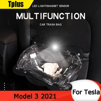 tplus car trash bag storage box for tesla model 3 y s x 2022 driving seat back storage handing bag organizer interior accessory