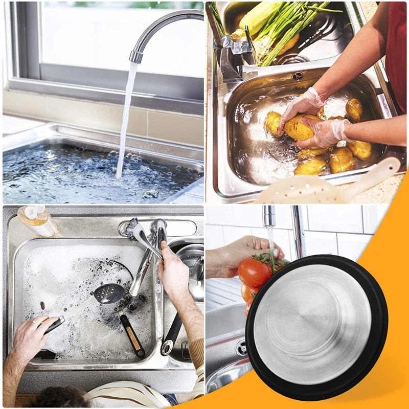 

1pc Waste Disposer Plug Stainless Steel Durable Premium Water Sealing Cover Accessories Sink Plug Replacement