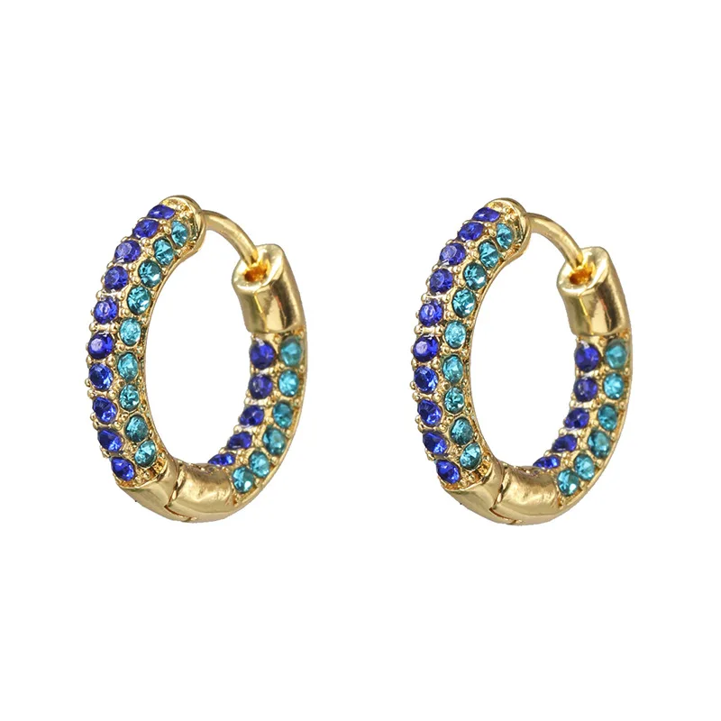 2pcs Style 9 Женские CZ серьги «Радуга» кубический цирконий набор манжет для ушей для женщин трендовые золотые Huggie Клипсы Серьги Кафф ювелирные изделия из кристаллов - Окраска металла: 2pcs Style 9