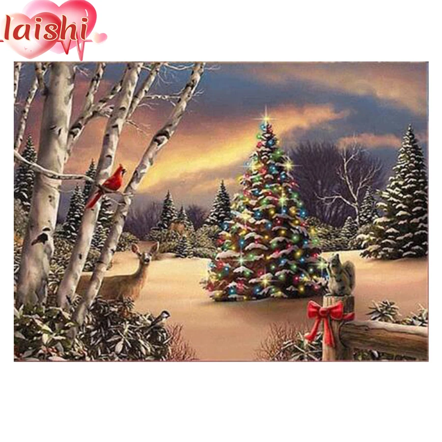 

DIY бриллиантовый рисунок Рождество подарок украшение вышивка крестиком полностью Алмазная квадратная Алмазная вышивка Мозаика Рождествен...