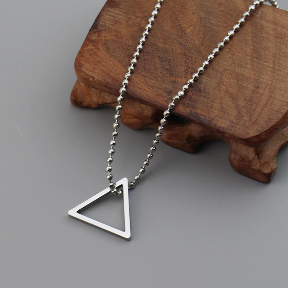 Геометрический квадратный треугольный мужской кулон для мужчин из нержавеющей