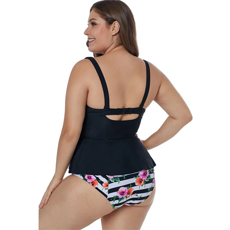 Plus Size Women’s Two Piece Swimsuit 2020 Black Tankini Swimwear Large Swimsuits Bikini Swimdress Swim Suit | Спорт и развлечения