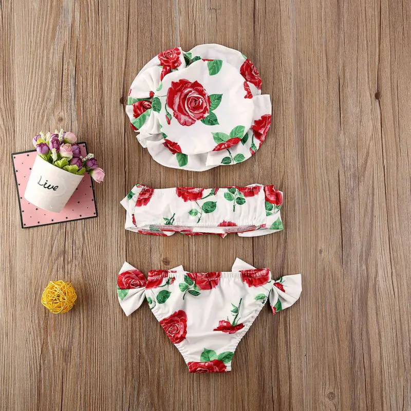 

Goocheer 2020 Fashion Cute Summer Toddler Kids Baby Girl 3pcs Bikini set Swimsuit Swimwear Bathing Swimming Set