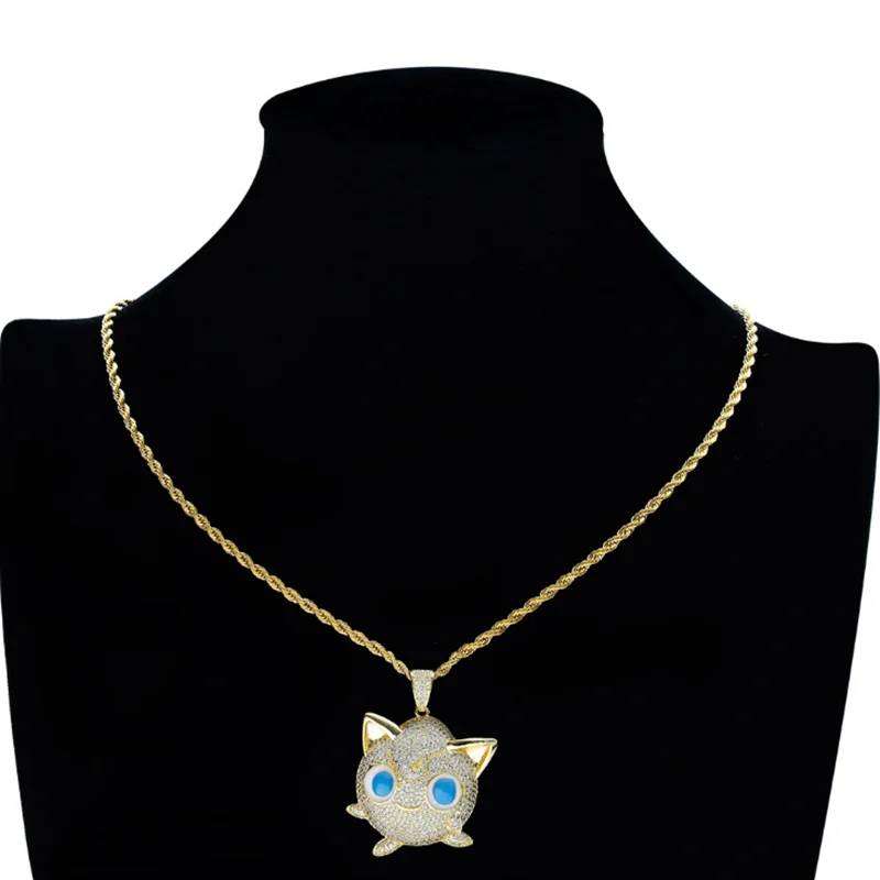 

Rhinestone Necklace Cubic Zircon Animal Pendant Hip Hop Link Chain Luxury Jewelry