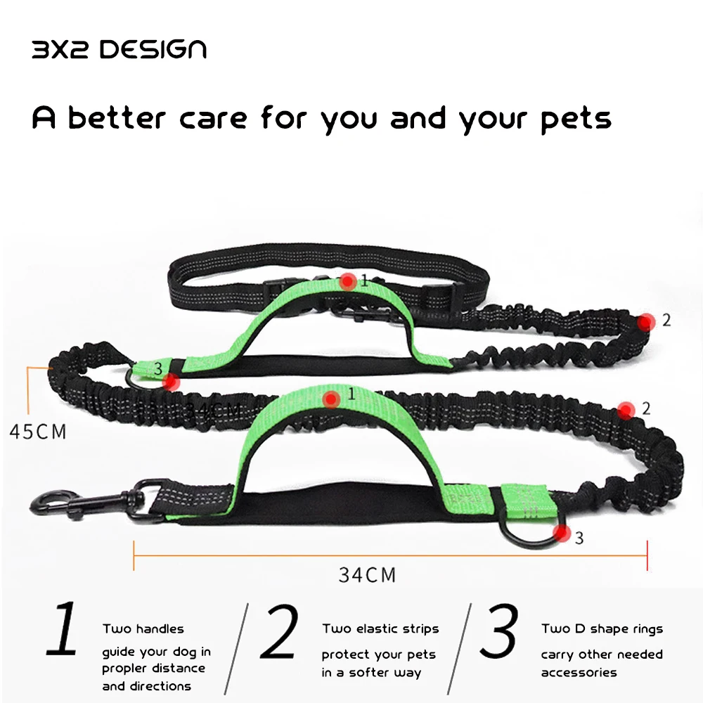 Retractable HandsFree Dog Leash Wild For Adventure Gear