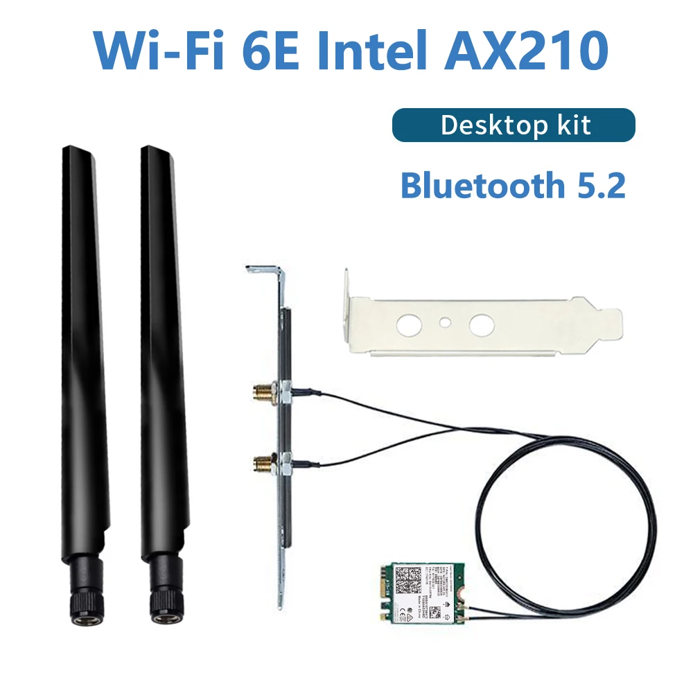 2 x 10Dbi антенна комплект Intel AX210 Wi Fi кард 4 ГГц 5 Dual Band M.2 MHF4 кабель удлинитель для RP SMA