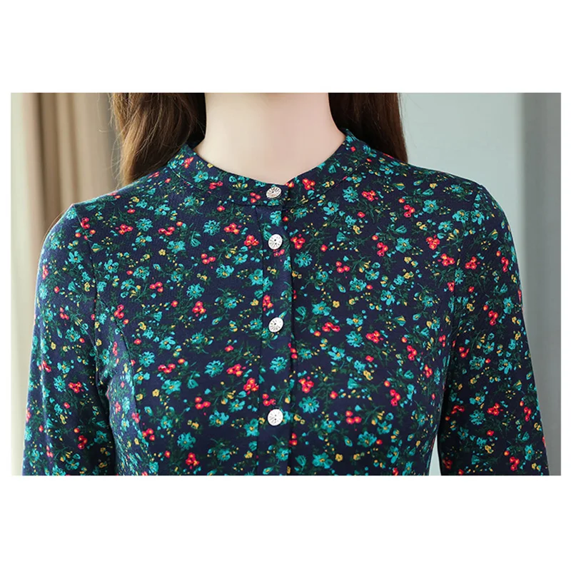 2019 платье с цветочным рисунком женское Плиссированное винтажное длинным рукавом